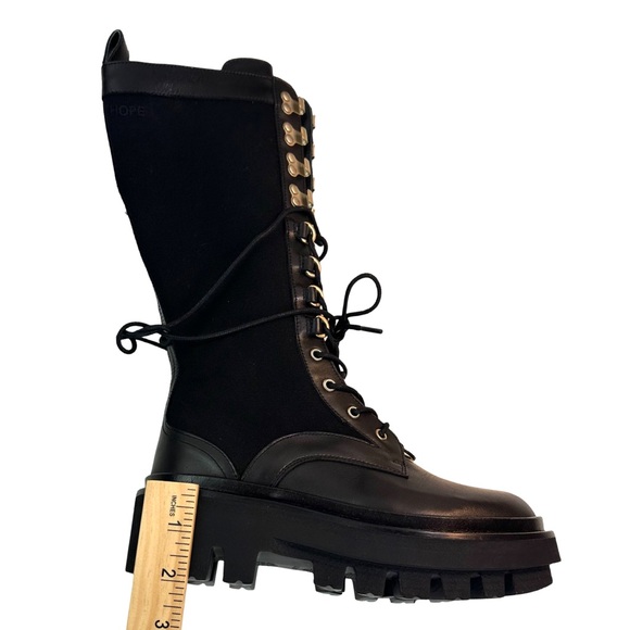 ALLSAINTS Women’s Beth Leather & Canvas Tall Platform Boots Size:6 US/ 36 EU NEW - Picture 11 of 16